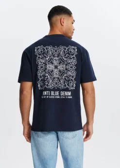 T-Shirts<The Sting T-shirt met batikprint donkerblauw