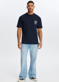 T-Shirts<The Sting T-shirt met batikprint donkerblauw