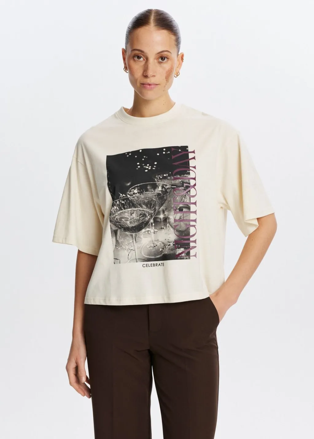 T-Shirts<The Sting T-shirt met foto print kit, donker