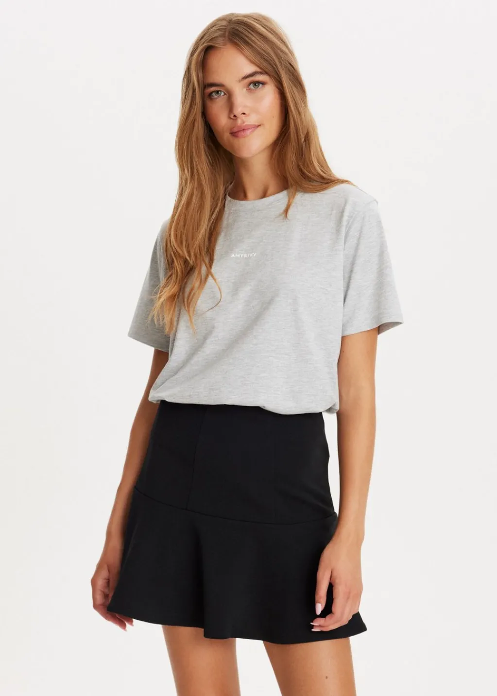 Basics|T-Shirts<The Sting T-shirt met logo grijs gemêleerd