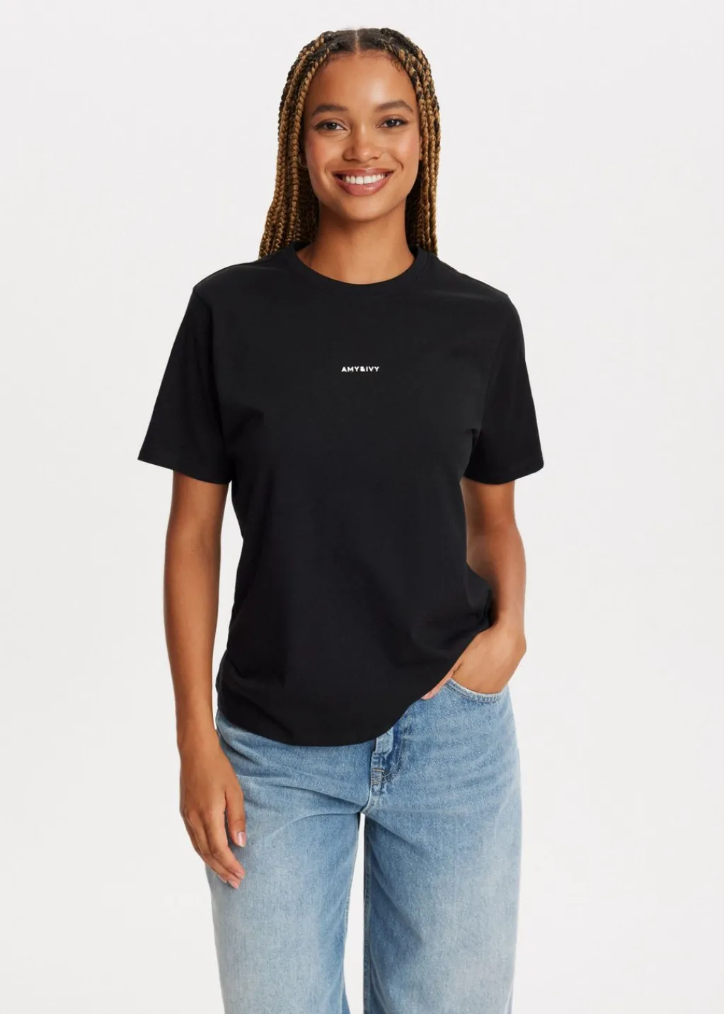 Basics|T-Shirts<The Sting T-shirt met logo zwart