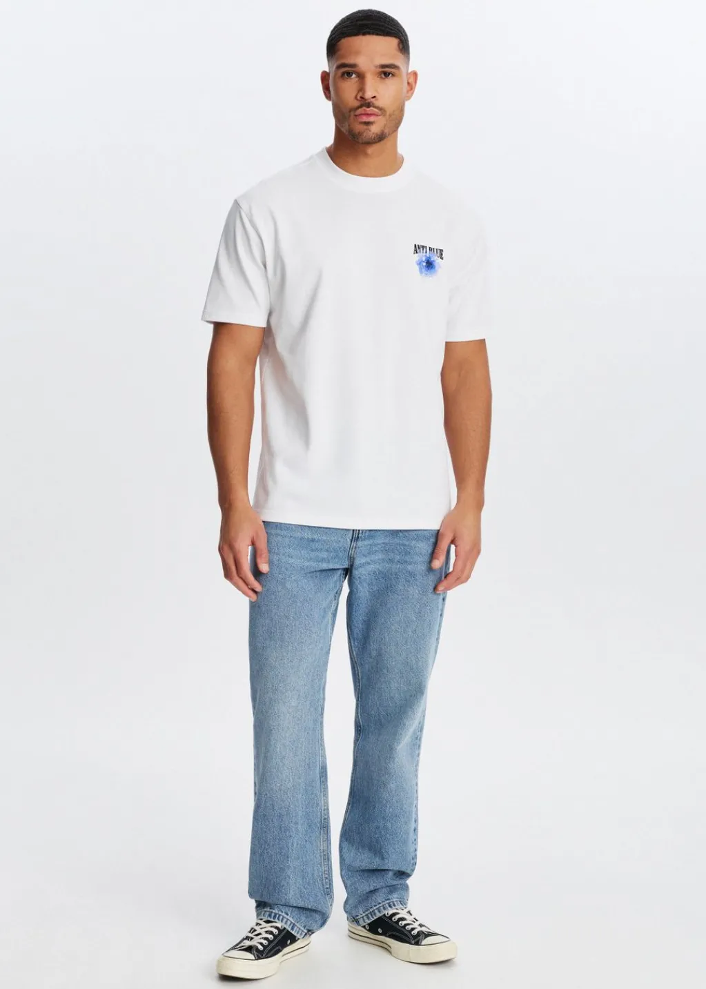 T-Shirts<The Sting T-shirt met tekst en bloem wit