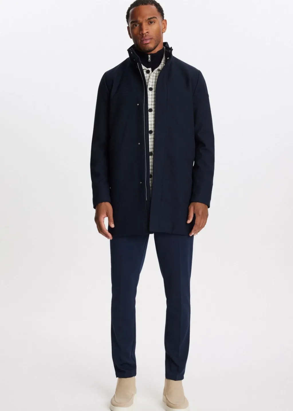 Jassen<The Sting Twill overcoat donkerblauw