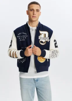 Jassen<The Sting Varsity jacket worldwide donkerblauw