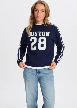 Truien En Vesten<The Sting Varsity trui donkerblauw