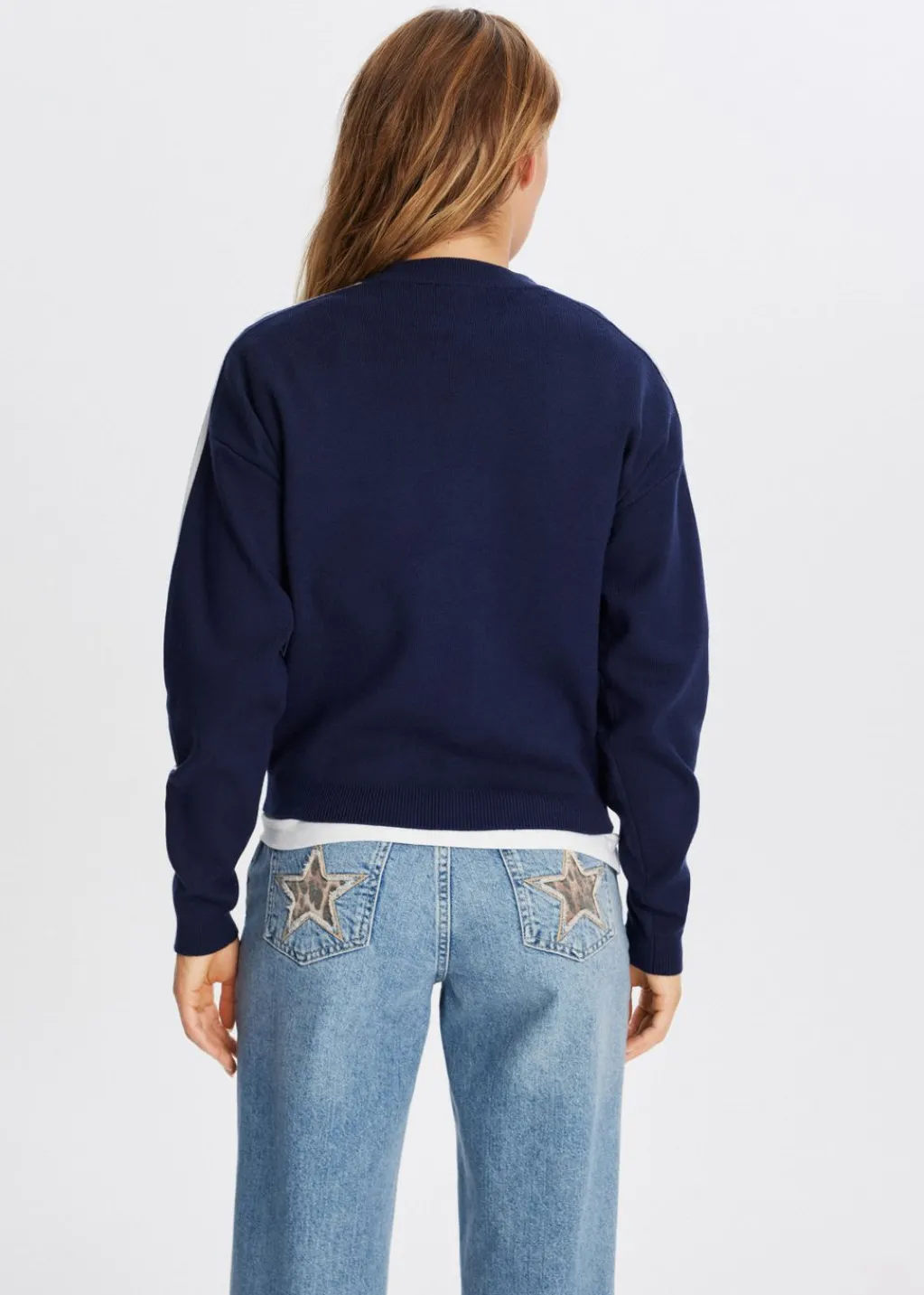 Truien En Vesten<The Sting Varsity trui donkerblauw