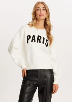 Truien En Vesten<The Sting Varsity trui Paris wit, off-white