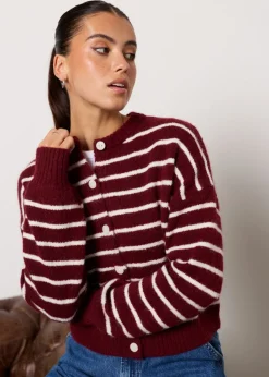 Truien En Vesten<The Sting Vest met balloon mouwen donkerrood