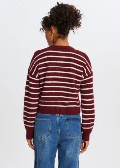 Truien En Vesten<The Sting Vest met balloon mouwen donkerrood