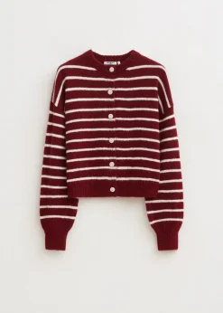 Truien En Vesten<The Sting Vest met balloon mouwen donkerrood