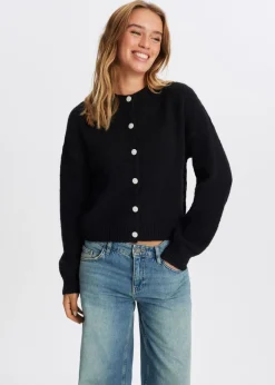 Truien En Vesten<The Sting Vest met balloon mouwen zwart