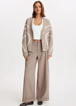 Truien En Vesten<The Sting Vest met 3D patroon taupe