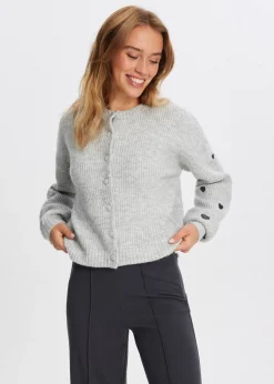 Truien En Vesten<The Sting Vest met hartjesmouwen grijs, licht melee