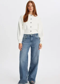 Truien En Vesten<The Sting Vest met pofdetail wit, off-white