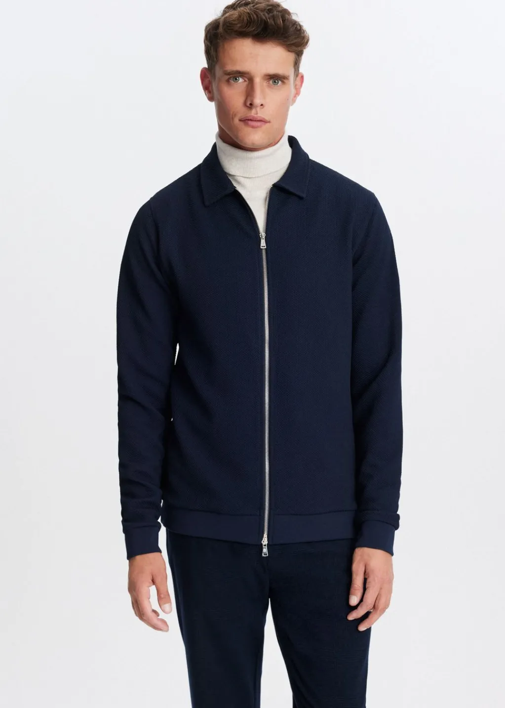 Truien En Vesten<The Sting Vest met structuur donkerblauw