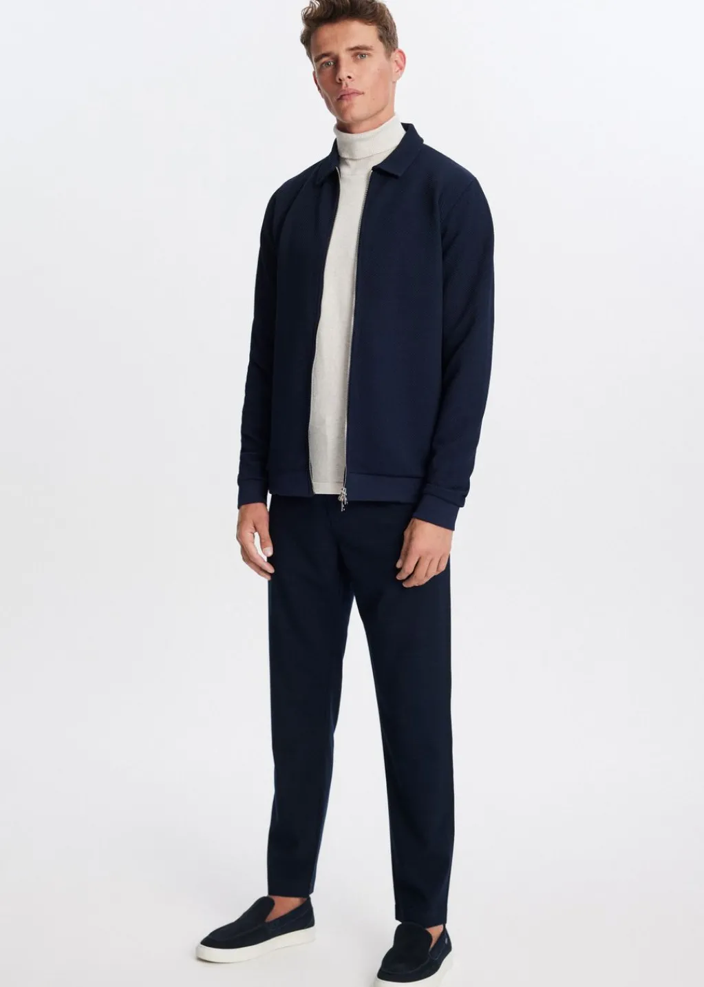 Truien En Vesten<The Sting Vest met structuur donkerblauw