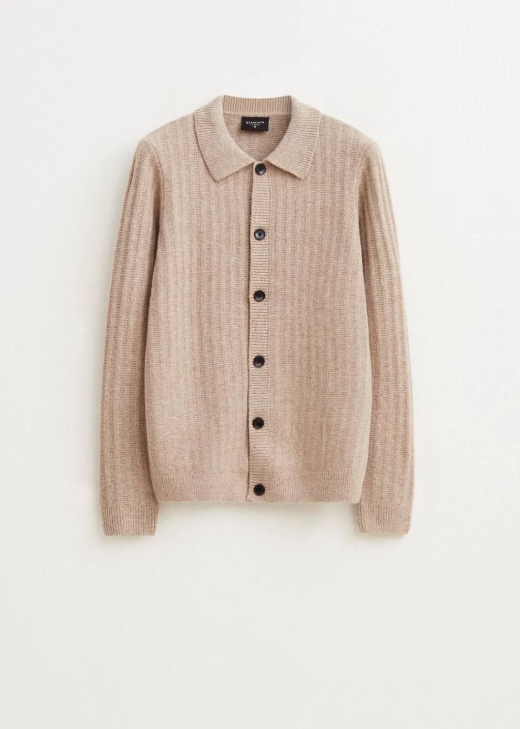Truien En Vesten<The Sting Vest met structuurdetails zand gemêleerd