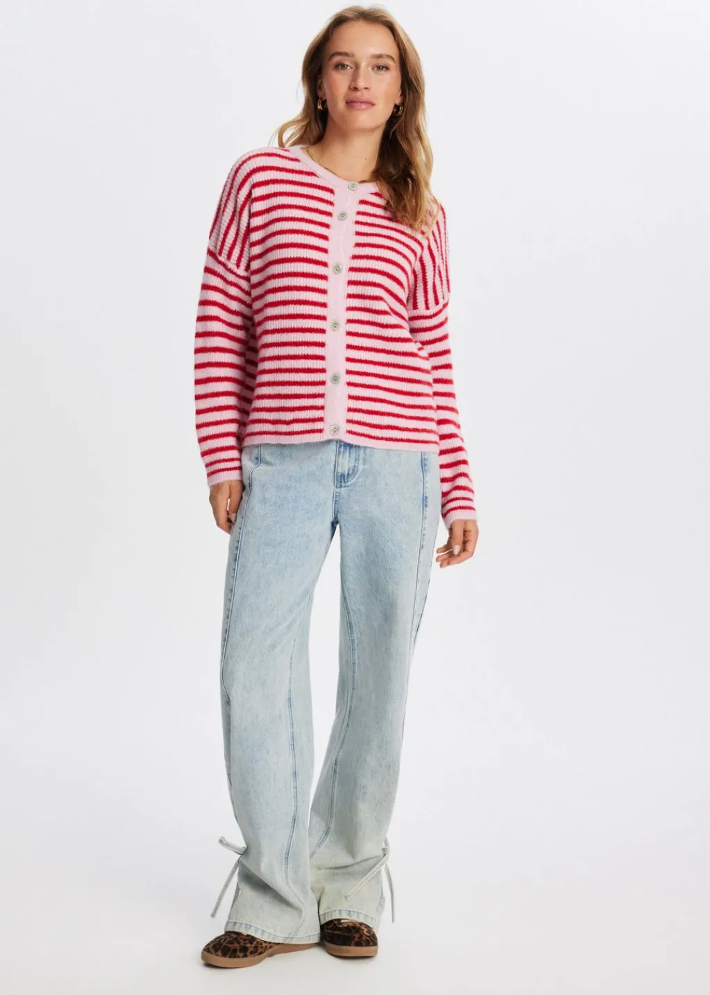 Truien En Vesten<The Sting Vestje met strepen lichtroze