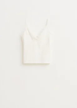 Basics|Singlets<The Sting V-hals singlet met kant wit, off-white