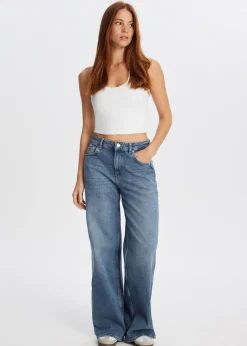 Jeans<The Sting Wide leg jeans middle old washed