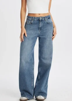 Jeans<The Sting Wide leg jeans middle old washed