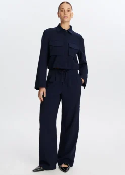 Broeken<The Sting Wijde broek met cargozakken donkerblauw