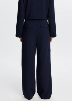 Broeken<The Sting Wijde broek met cargozakken donkerblauw