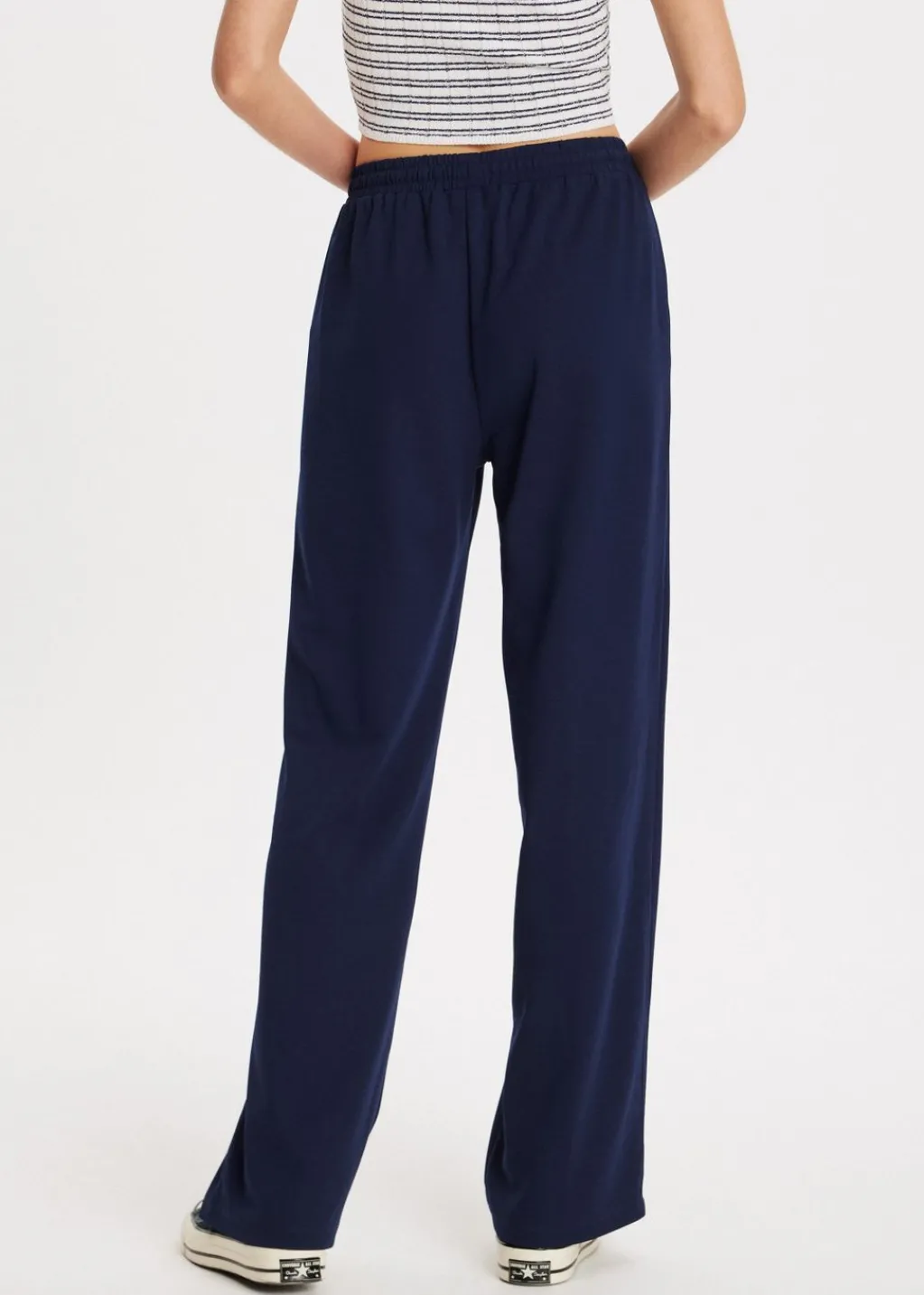 Basics|Broeken<The Sting Wijde broek met pintuck donkerblauw