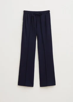 Basics|Broeken<The Sting Wijde broek met pintuck donkerblauw