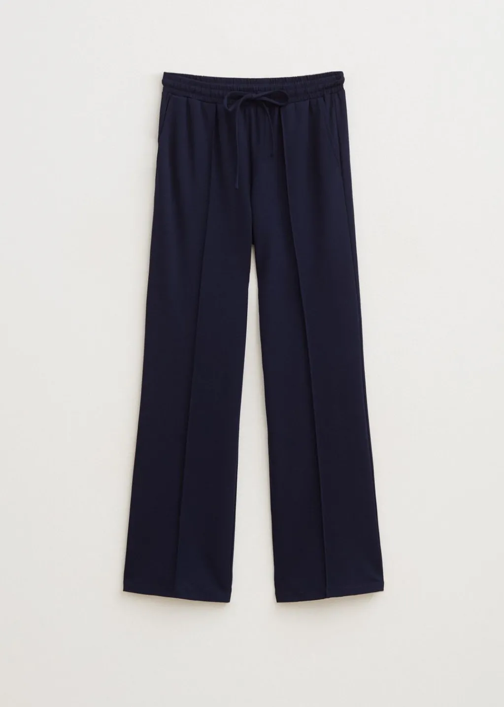 Basics|Broeken<The Sting Wijde broek met pintuck donkerblauw
