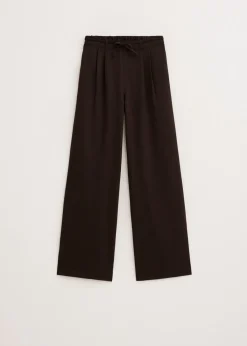 Broeken<The Sting Wijde broek met plooien donkerbruin