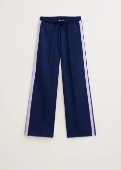 Broeken<The Sting Wijde broek met streep donkerblauw
