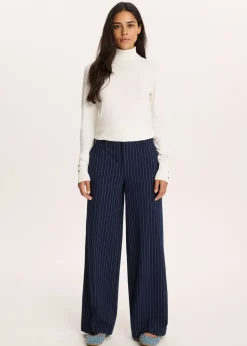 Broeken<The Sting Wijde broek met strepen donkerblauw