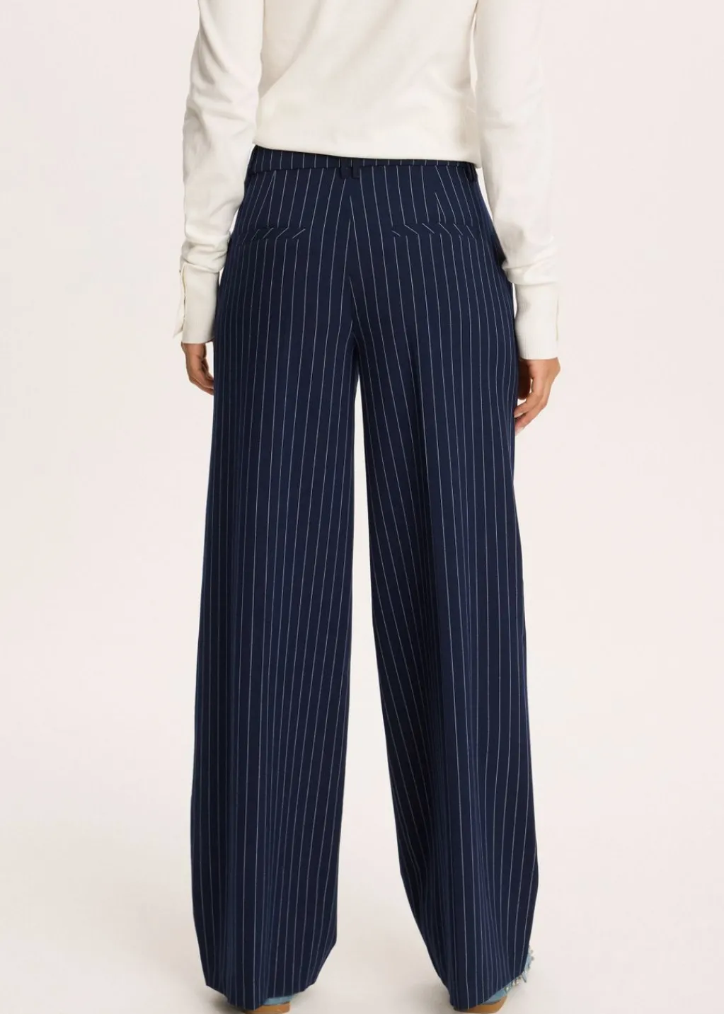 Broeken<The Sting Wijde broek met strepen donkerblauw