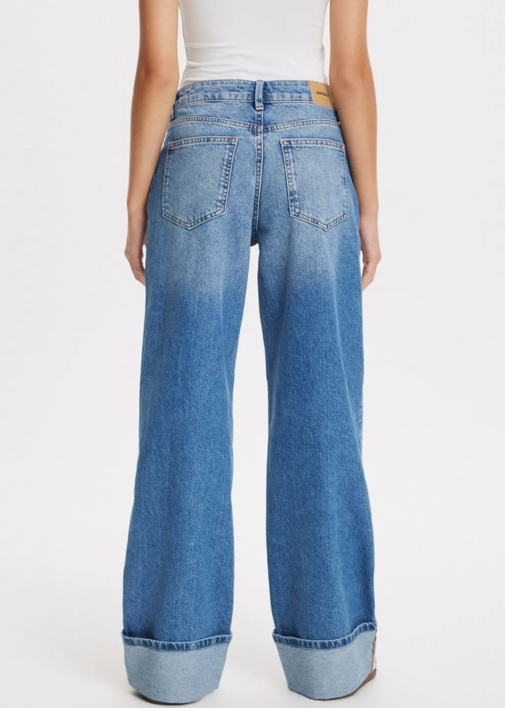 Jeans<The Sting Wijde pintuck jeans blauw, used dark