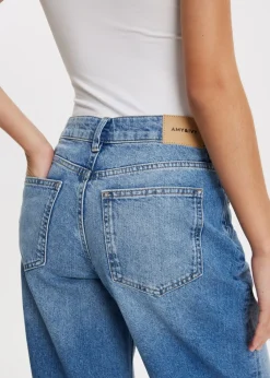 Jeans<The Sting Wijde pintuck jeans blauw, used dark