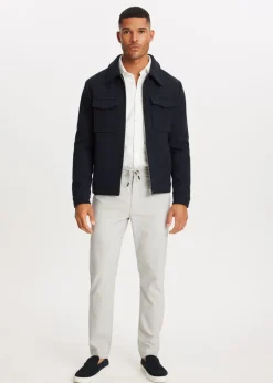 Jassen<The Sting Wolmix jas met rits donkerblauw
