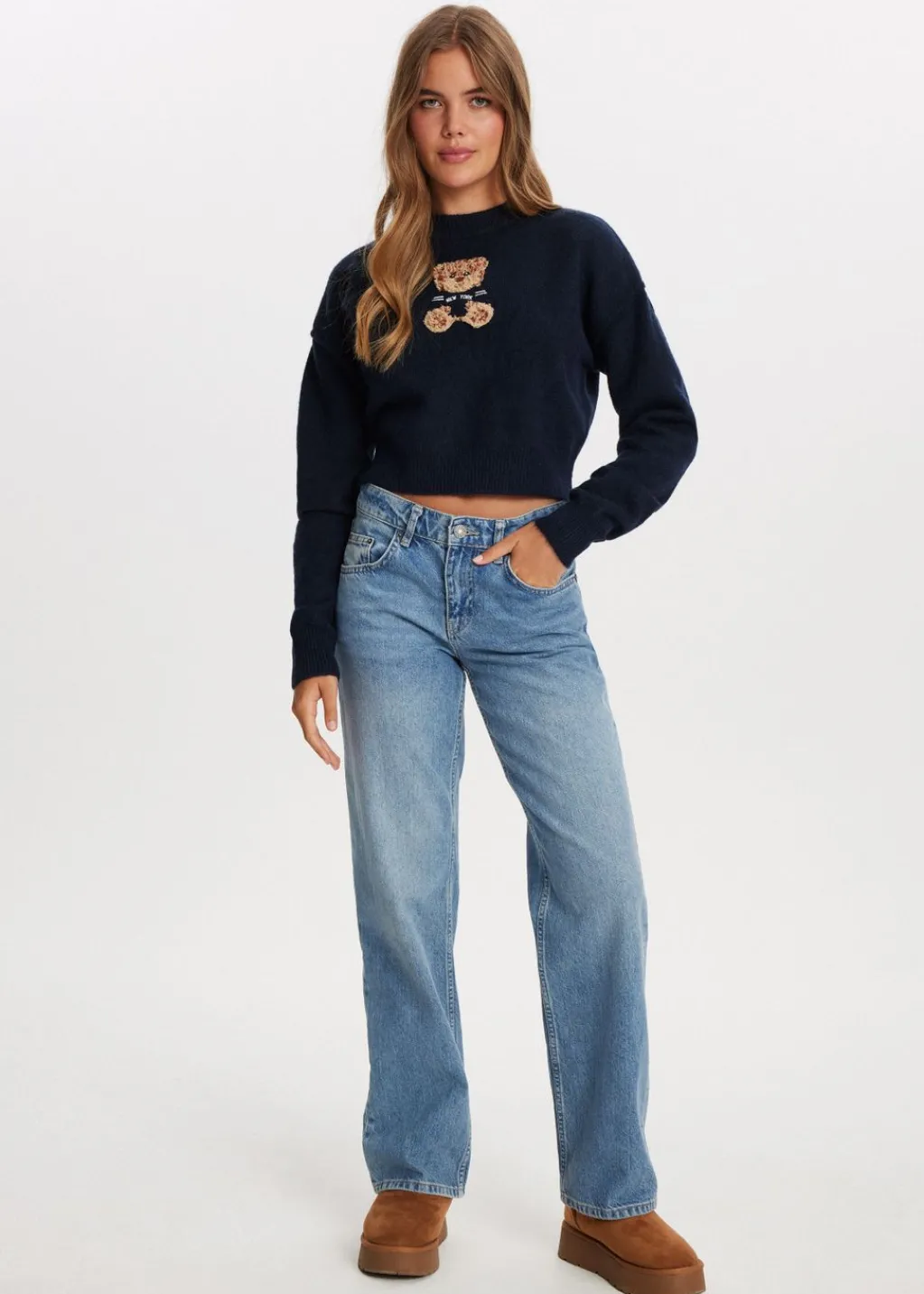 Truien En Vesten<The Sting Zachte cropped trui donkerblauw