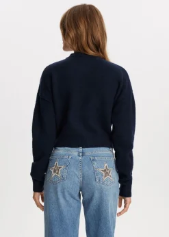 Truien En Vesten<The Sting Zachte cropped trui donkerblauw